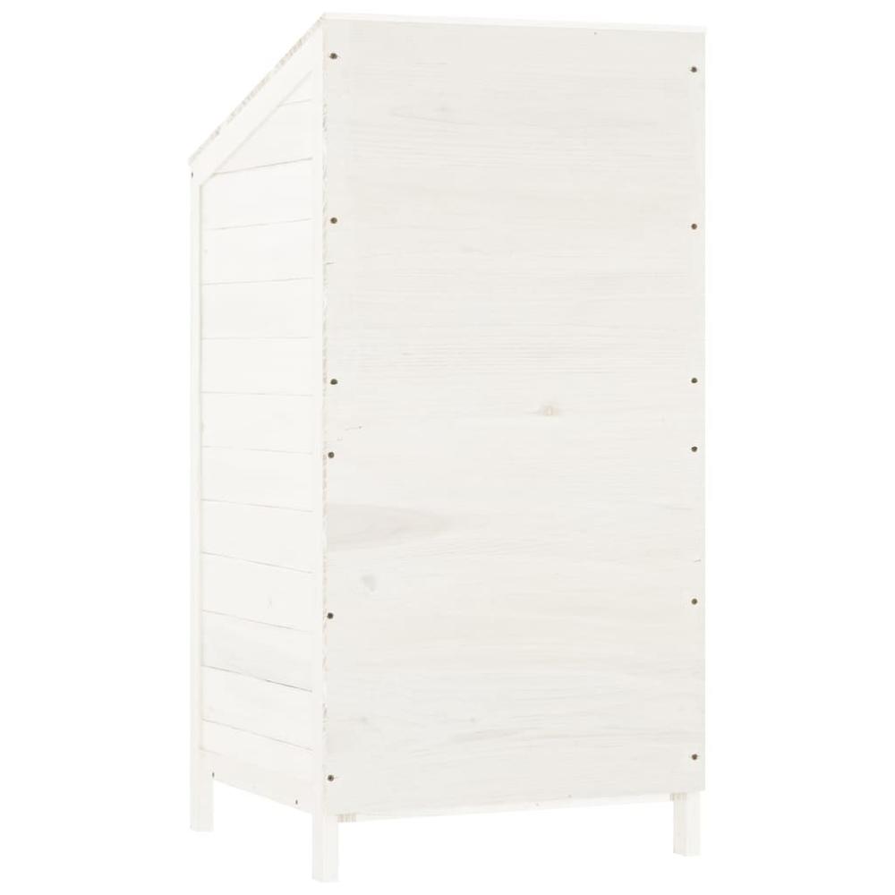 Garden Shed White 21.7"x20.5"x44.1" Solid Wood Fir. Picture 5