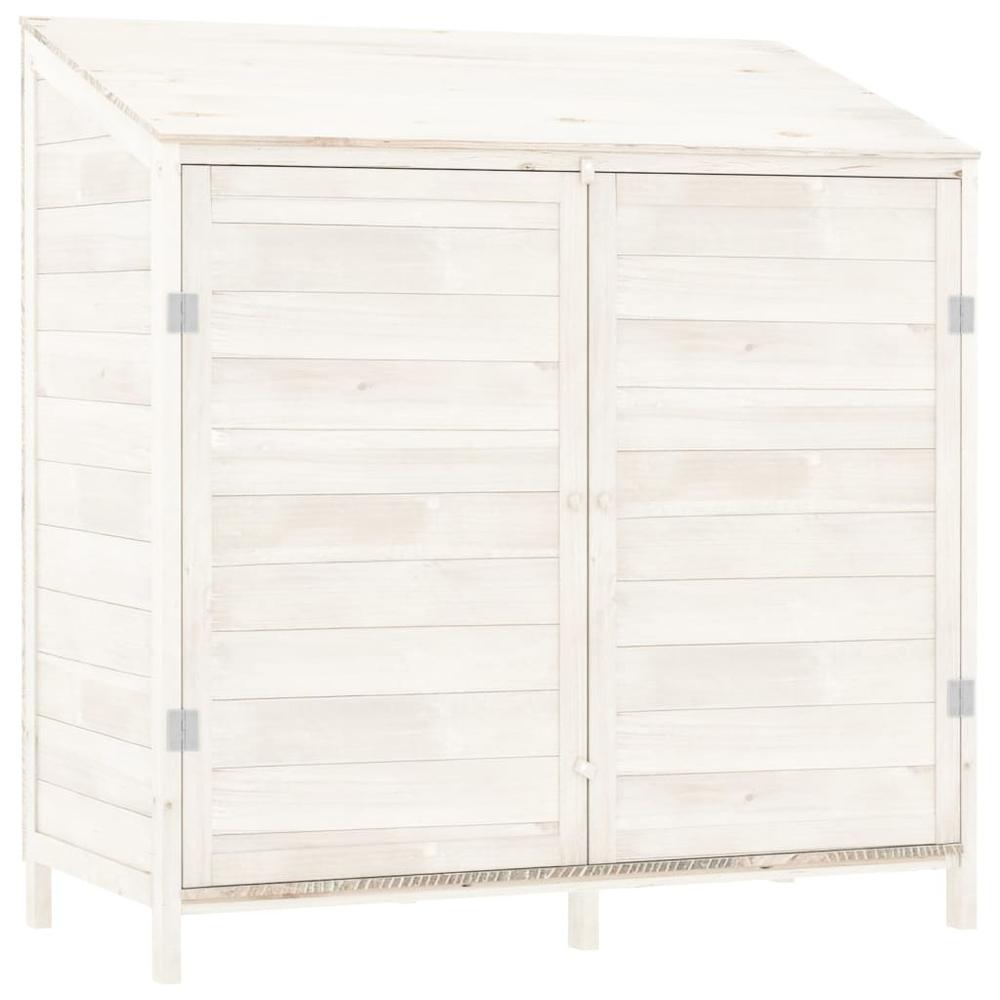 Garden Shed White 40.2"x20.5"x44.1" Solid Wood Fir. Picture 1