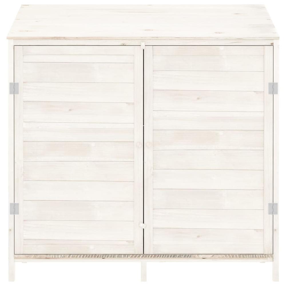 Garden Shed White 40.2"x20.5"x44.1" Solid Wood Fir. Picture 2