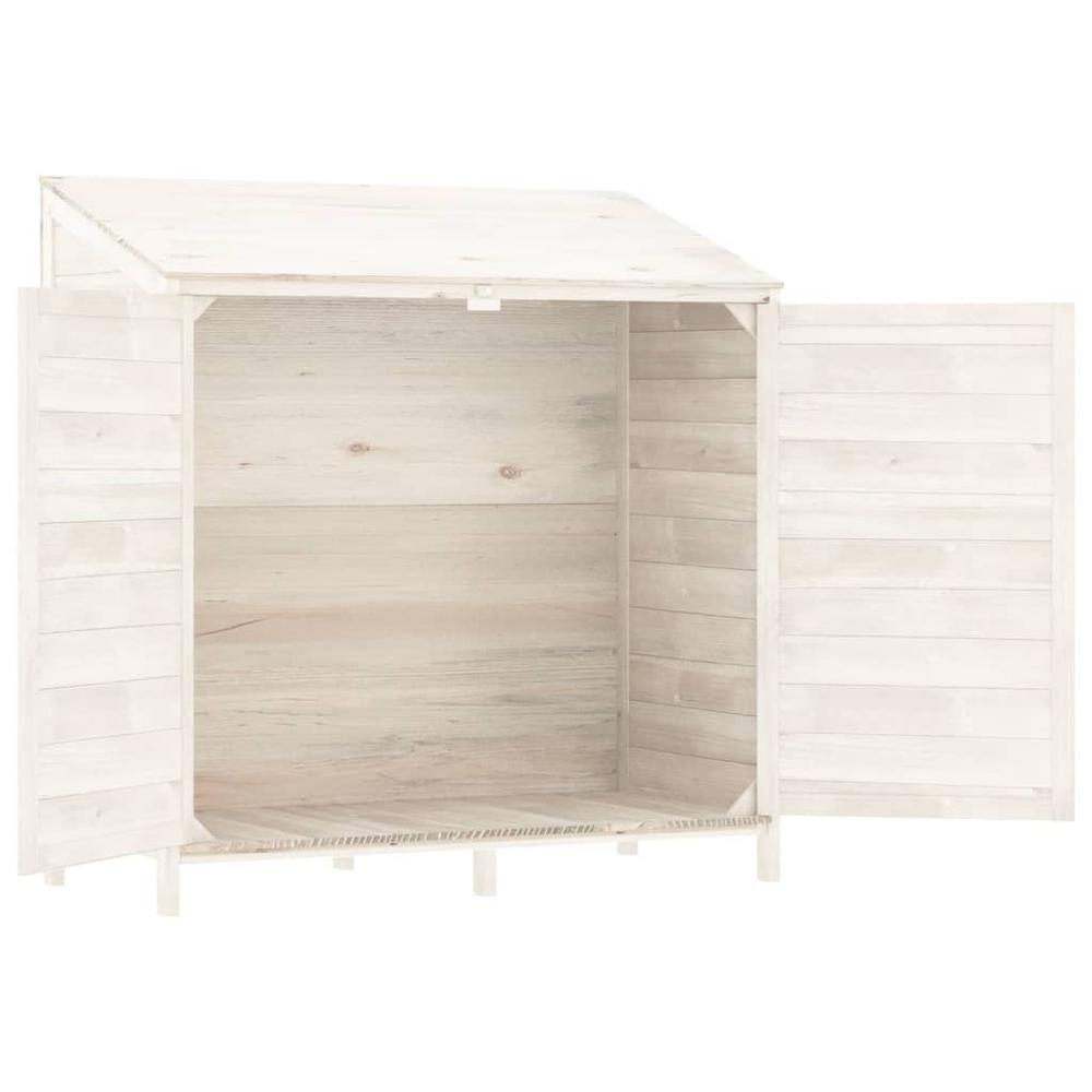 Garden Shed White 40.2"x20.5"x44.1" Solid Wood Fir. Picture 3