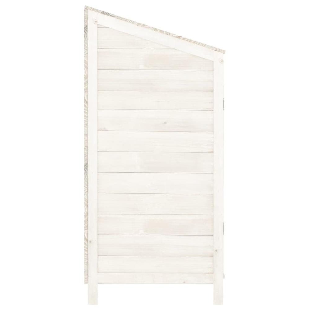 Garden Shed White 40.2"x20.5"x44.1" Solid Wood Fir. Picture 4