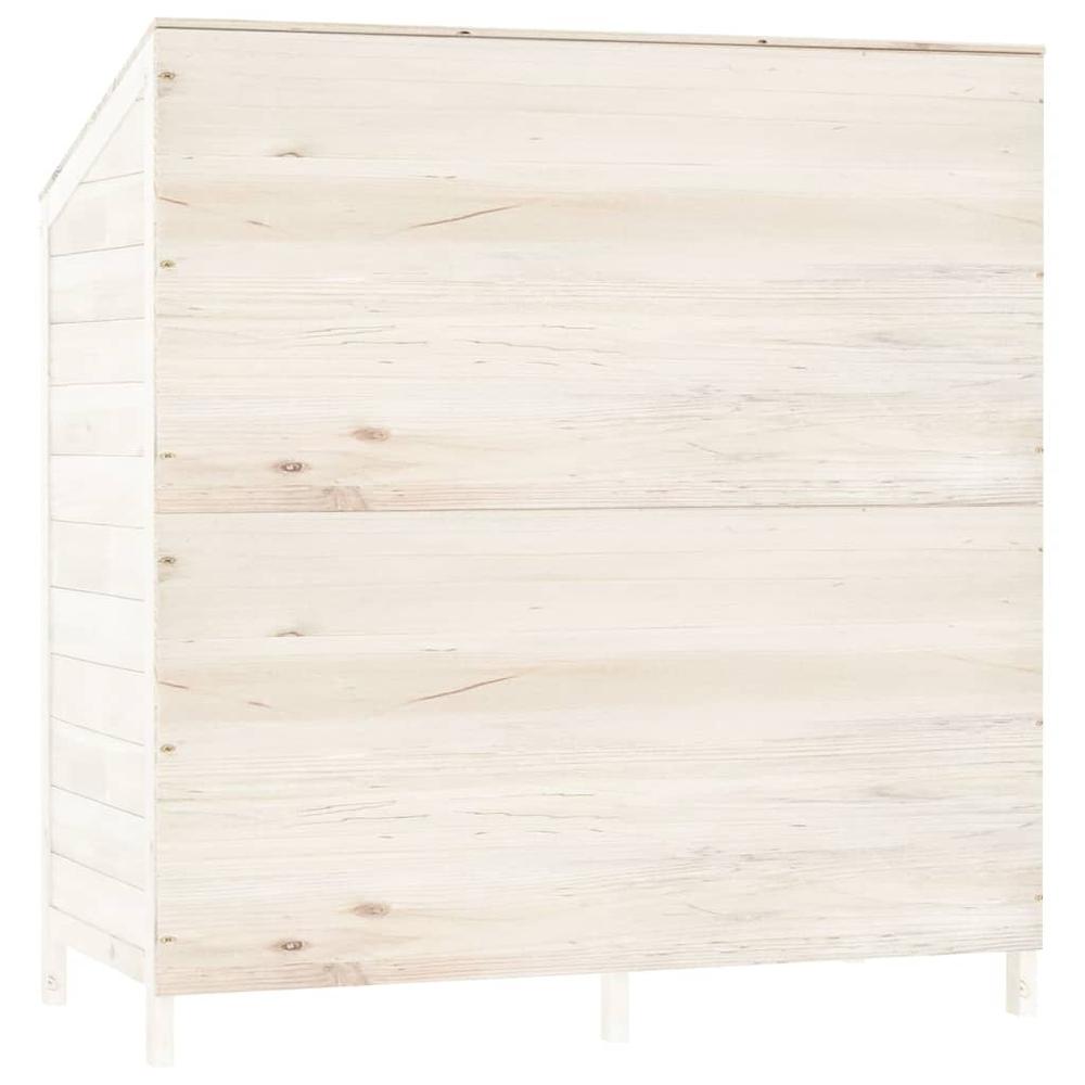 Garden Shed White 40.2"x20.5"x44.1" Solid Wood Fir. Picture 5