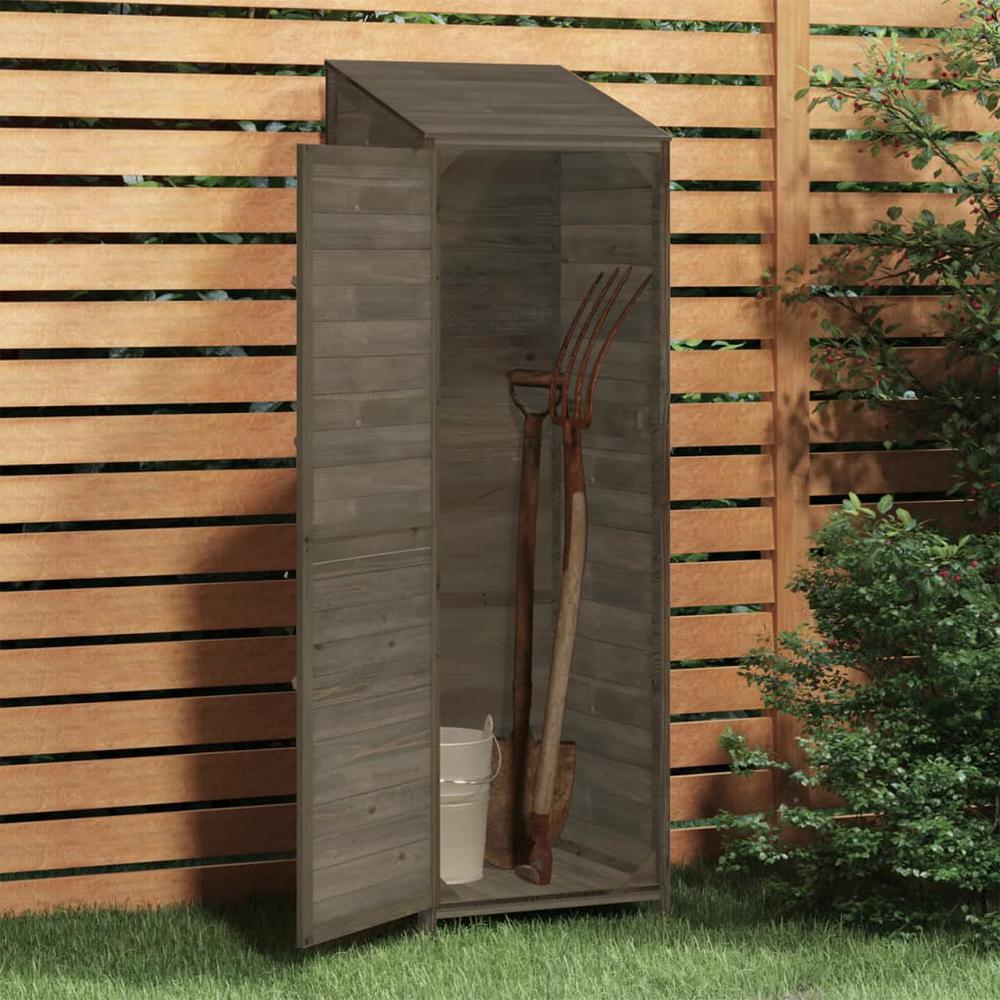 Garden Shed Anthracite 21.7"x20.5"x68.7" Solid Wood Fir. Picture 2