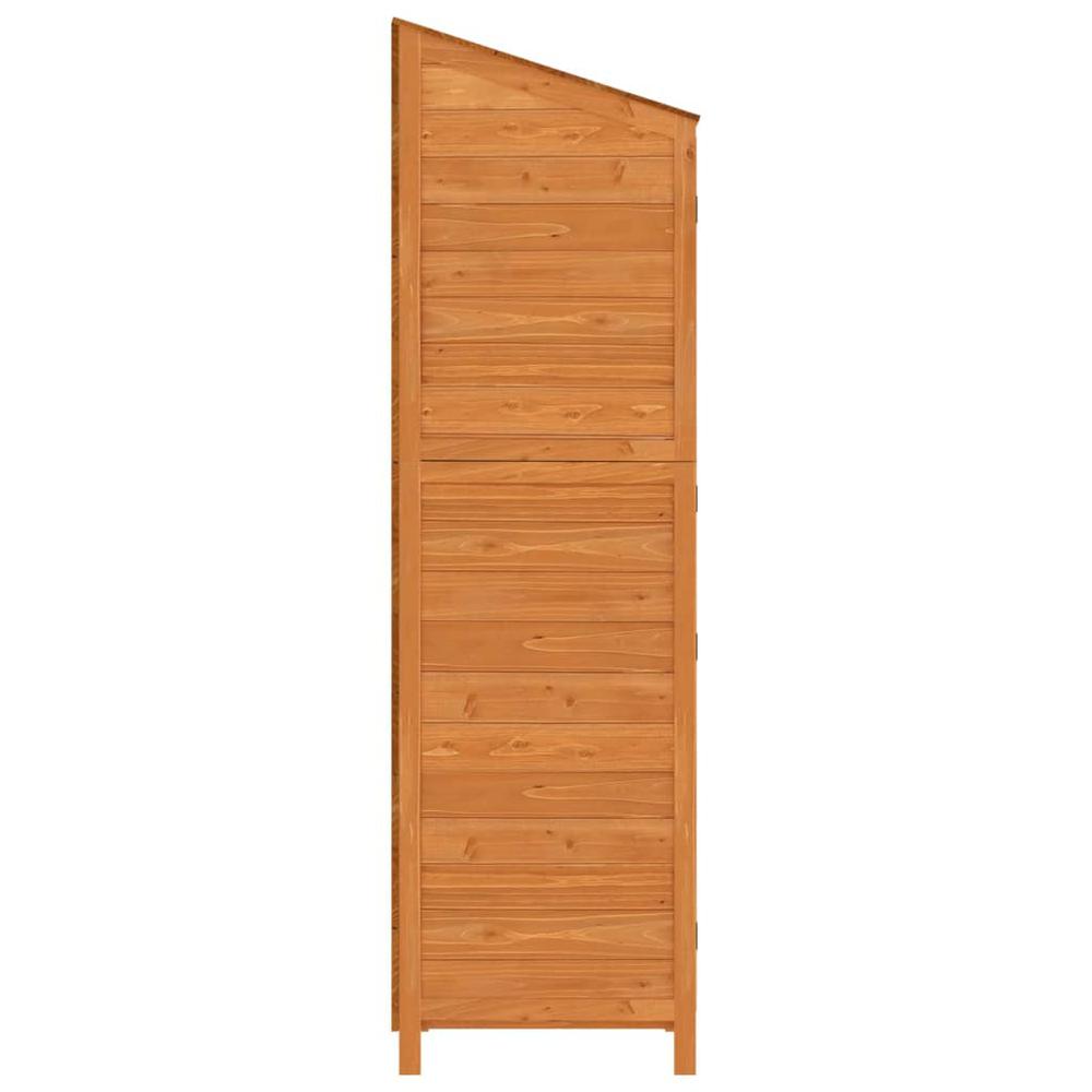 Garden Shed Brown 21.7"x20.5"x68.7" Solid Wood Fir. Picture 4