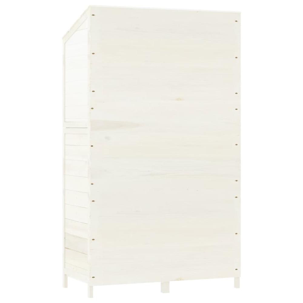Garden Shed White 40.2"x20.5"x68.7" Solid Wood Fir. Picture 5