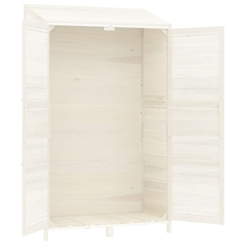 Garden Shed White 40.2"x20.5"x68.7" Solid Wood Fir. Picture 6
