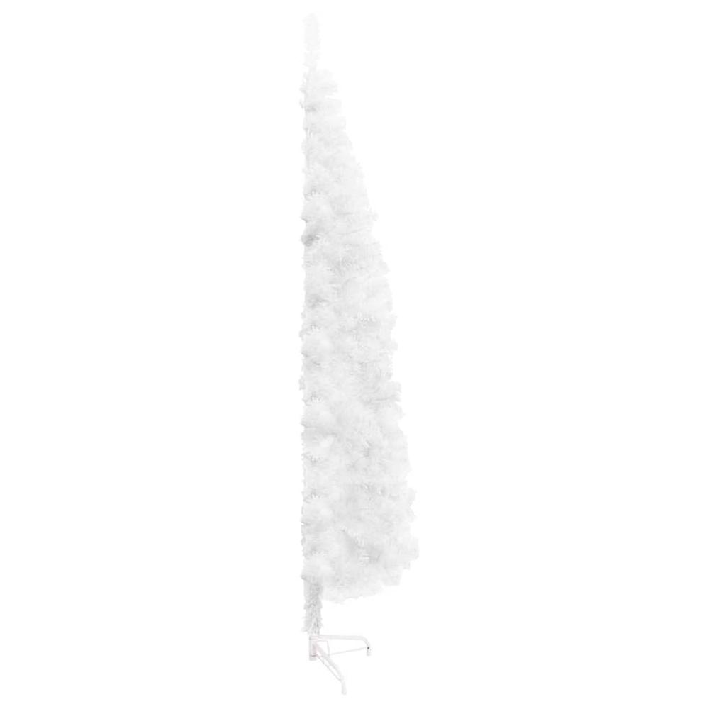 vidaXL Slim Artificial Half Christmas Tree with Stand White 47.2". Picture 5