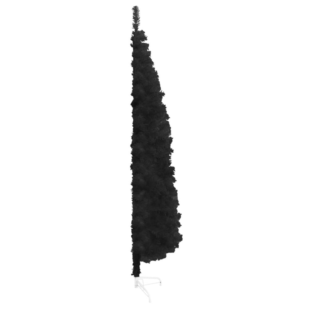 vidaXL Slim Artificial Half Christmas Tree with Stand Black 47.2". Picture 5
