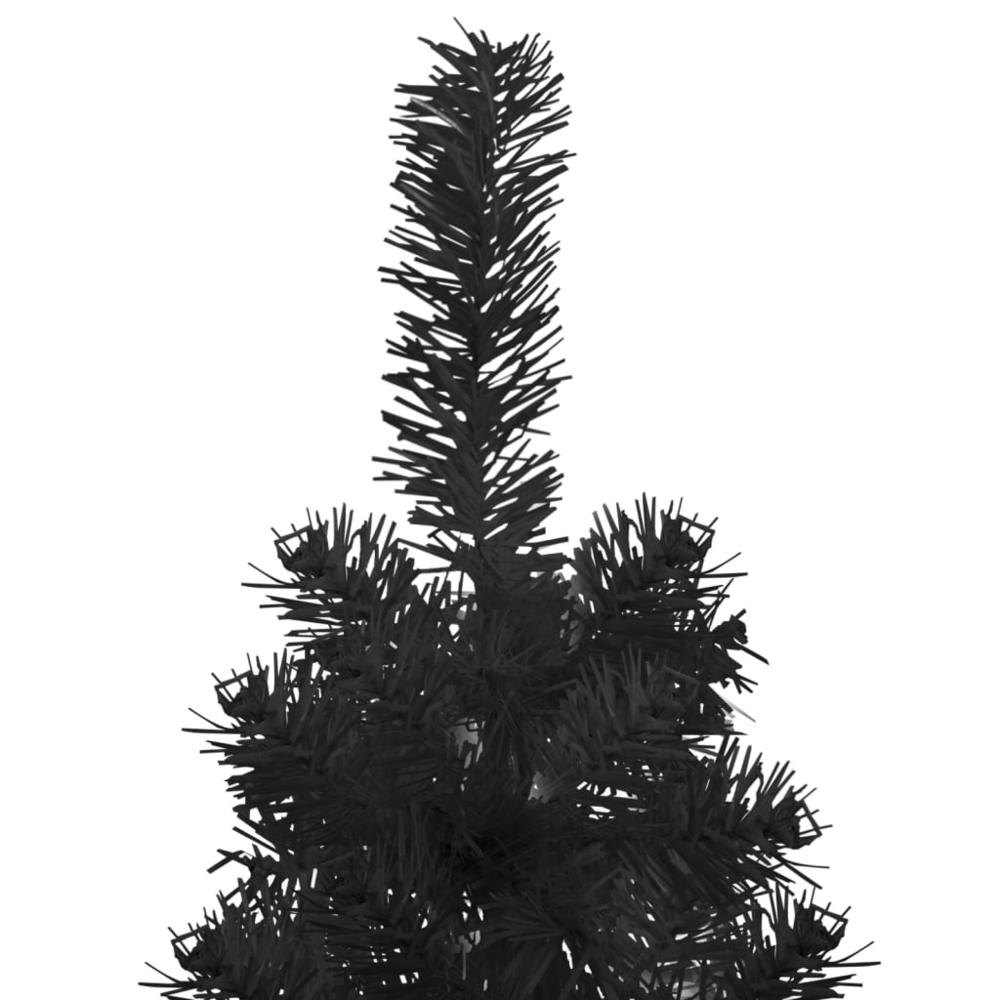 vidaXL Slim Artificial Half Christmas Tree with Stand Black 47.2". Picture 6