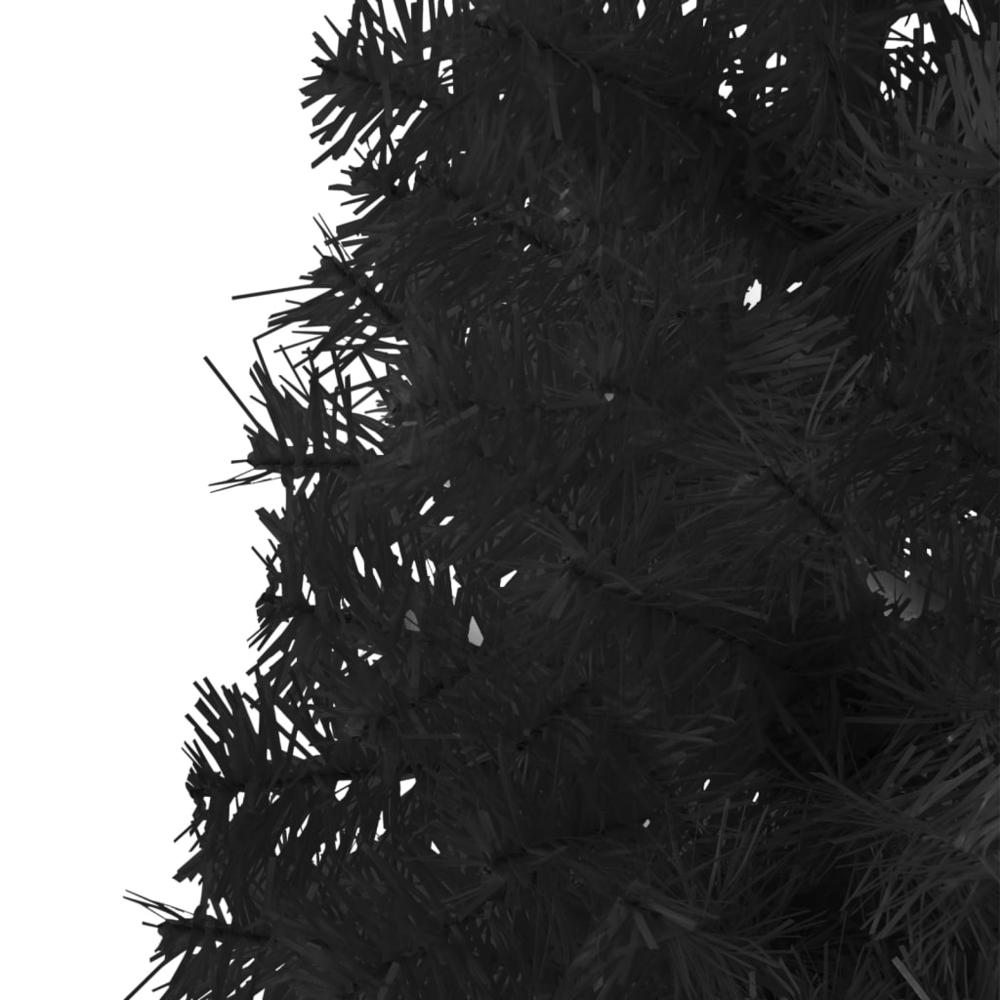 vidaXL Slim Artificial Half Christmas Tree with Stand Black 47.2". Picture 7