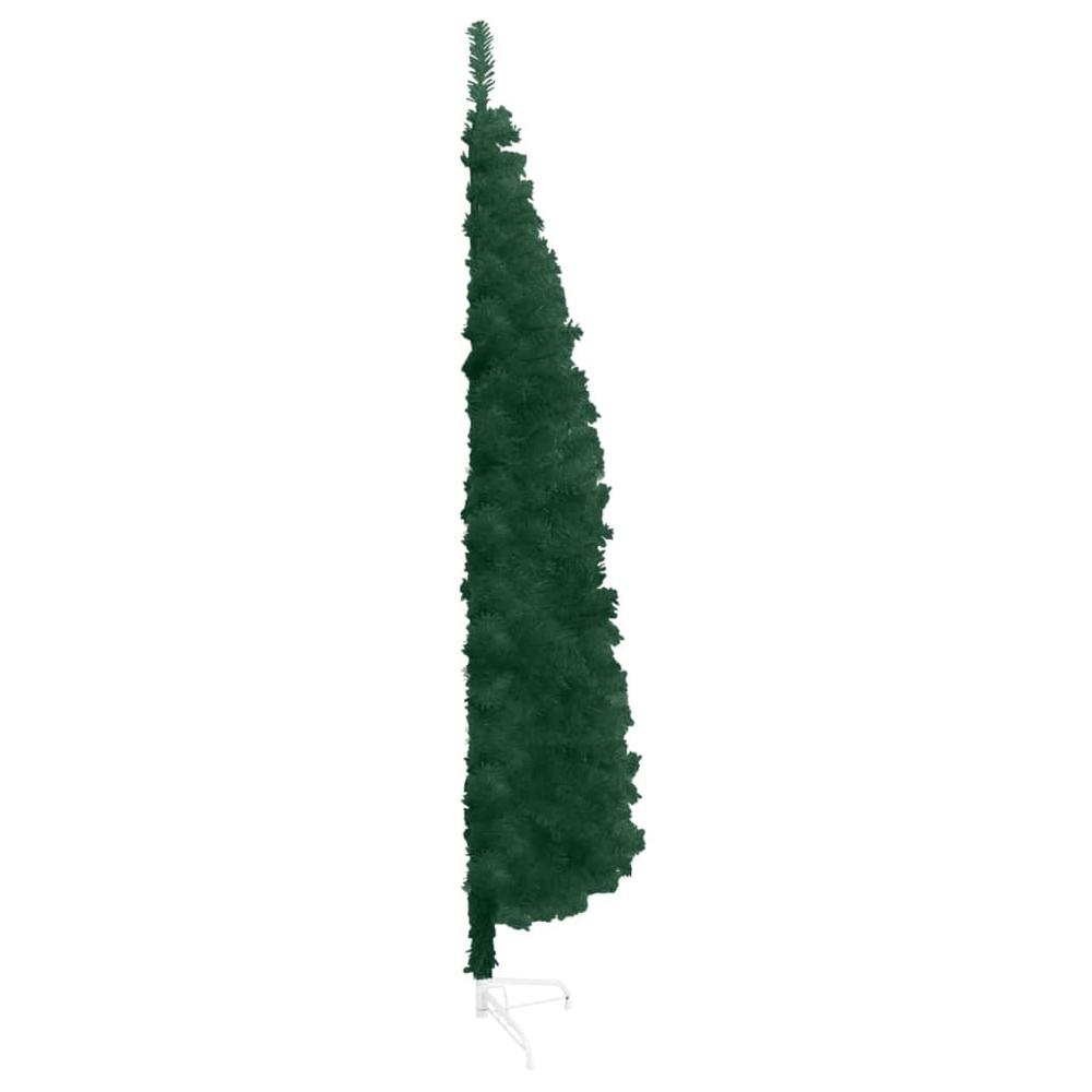 vidaXL Slim Artificial Half Christmas Tree with Stand Green 59.1". Picture 5