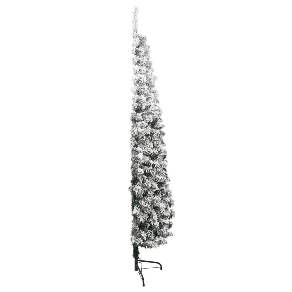 vidaXL Slim Artificial Half Christmas Tree with Flocked Snow 47.2". Picture 5