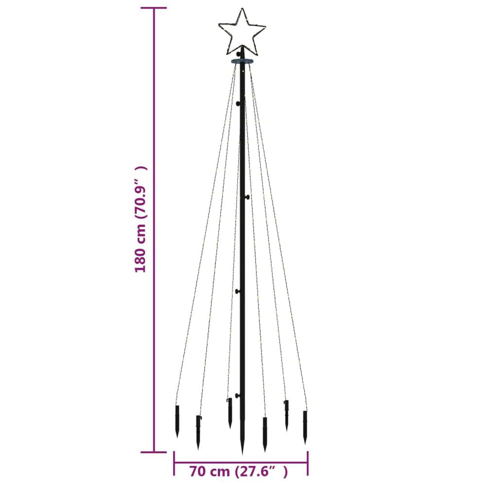vidaXL Christmas Tree with Spike Warm White 108 LEDs 70.9". Picture 10