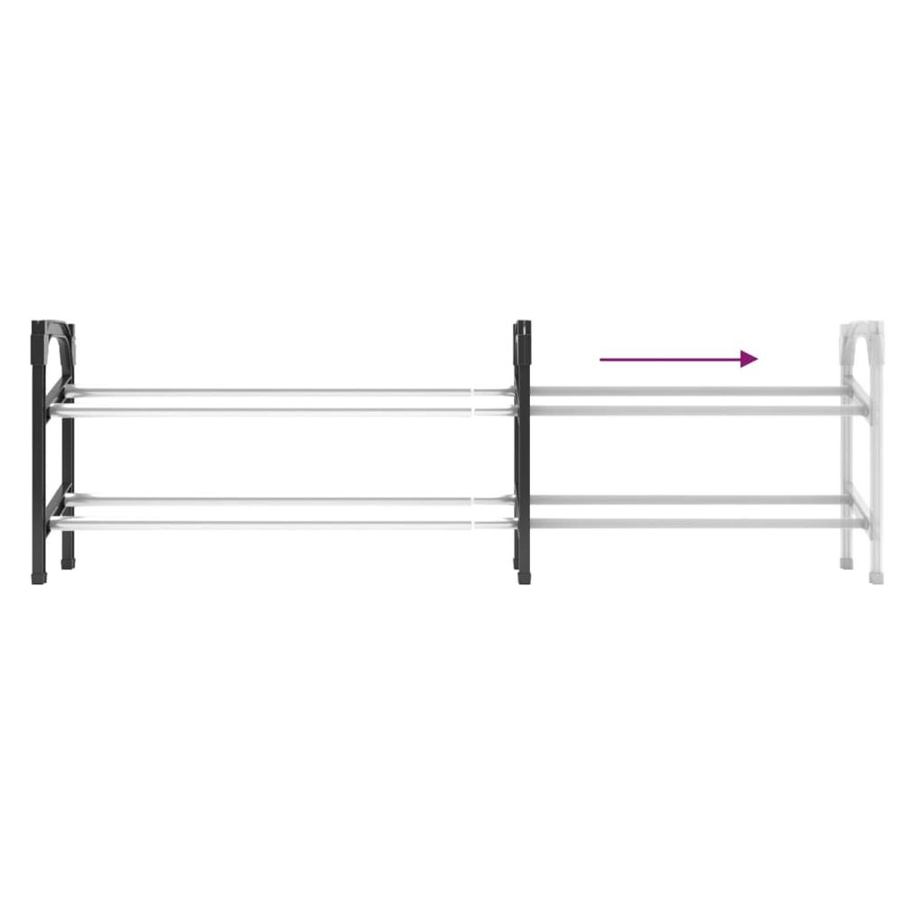 Extendable Shoe Rack with 2 Shelves 46.9"x9.4"x14.6". Picture 4