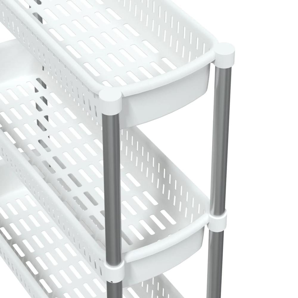 3-Tier Storage Trolley Silver and White Aluminum. Picture 4