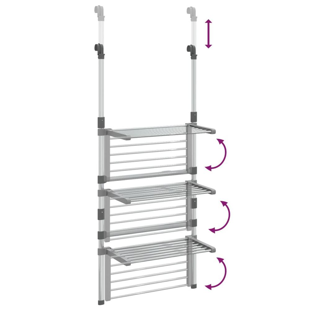 3-Tier Hanging Laundry Drying Rack Aluminum. Picture 5