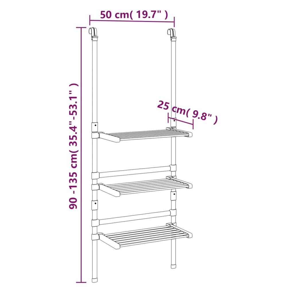 3-Tier Hanging Laundry Drying Rack Aluminum. Picture 7