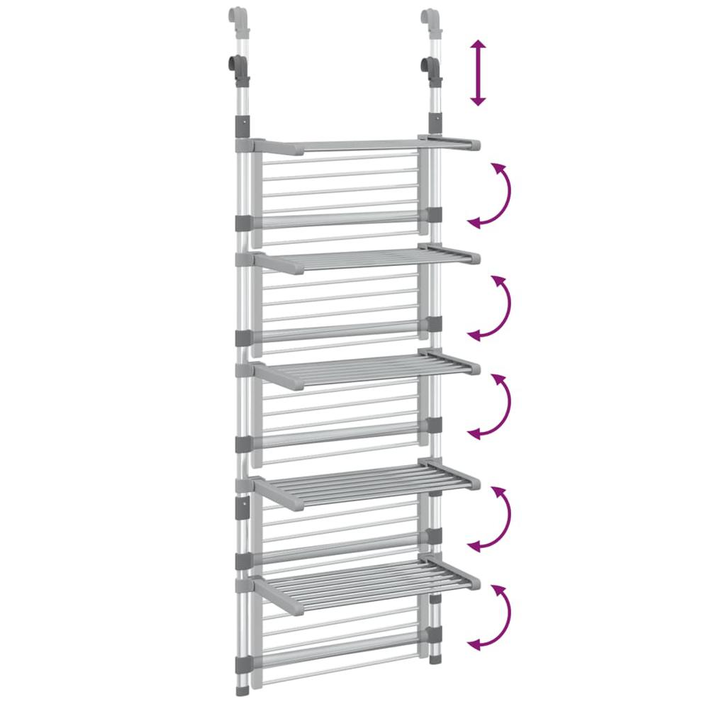 5-Tier Hanging Laundry Drying Rack Aluminum. Picture 5