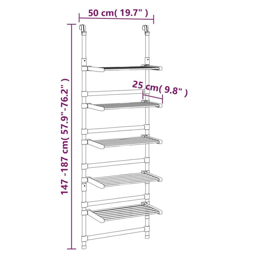 5-Tier Hanging Laundry Drying Rack Aluminum. Picture 7