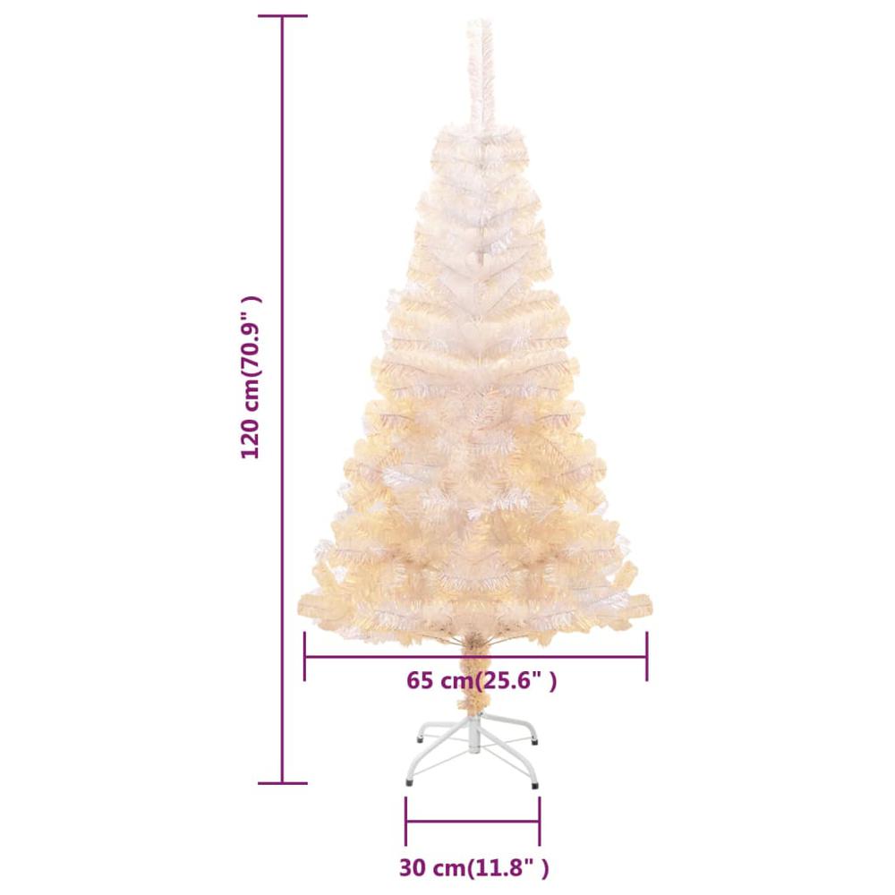 vidaXL Artificial Christmas Tree with Iridescent Tips White 47.2" PVC. Picture 6