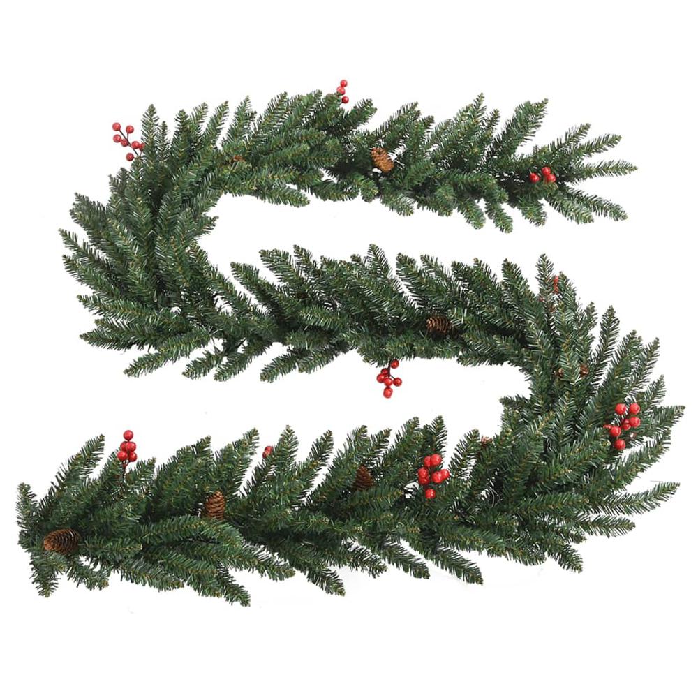 vidaXL Artificial Christmas Trees 2 pcs with Wreath, Garland and LEDs. Picture 8