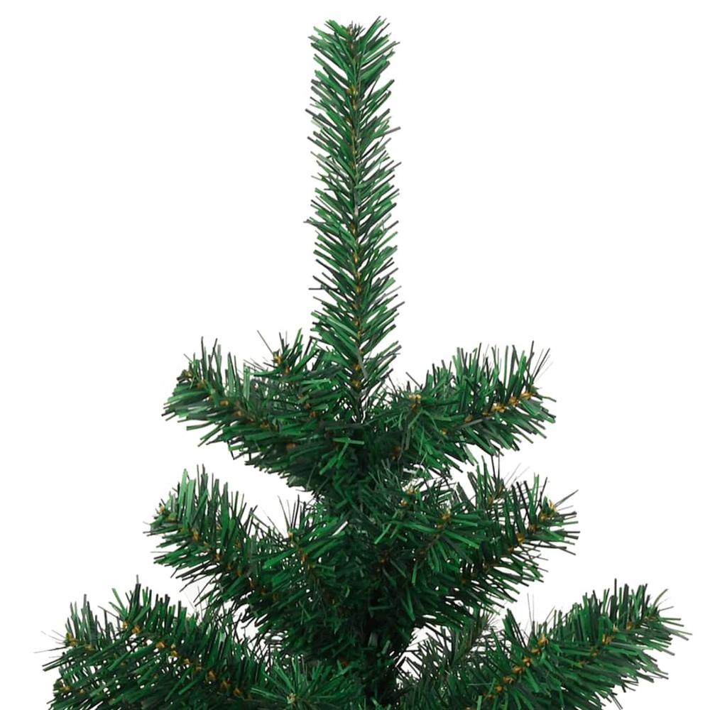 vidaXL Swirl Christmas Tree with Pot and LEDs Green 47.2" PVC. Picture 6
