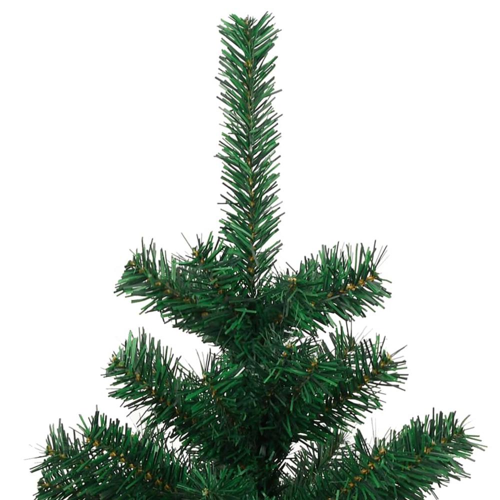 vidaXL Swirl Christmas Tree with Stand and LEDs Green 59.1" PVC. Picture 7