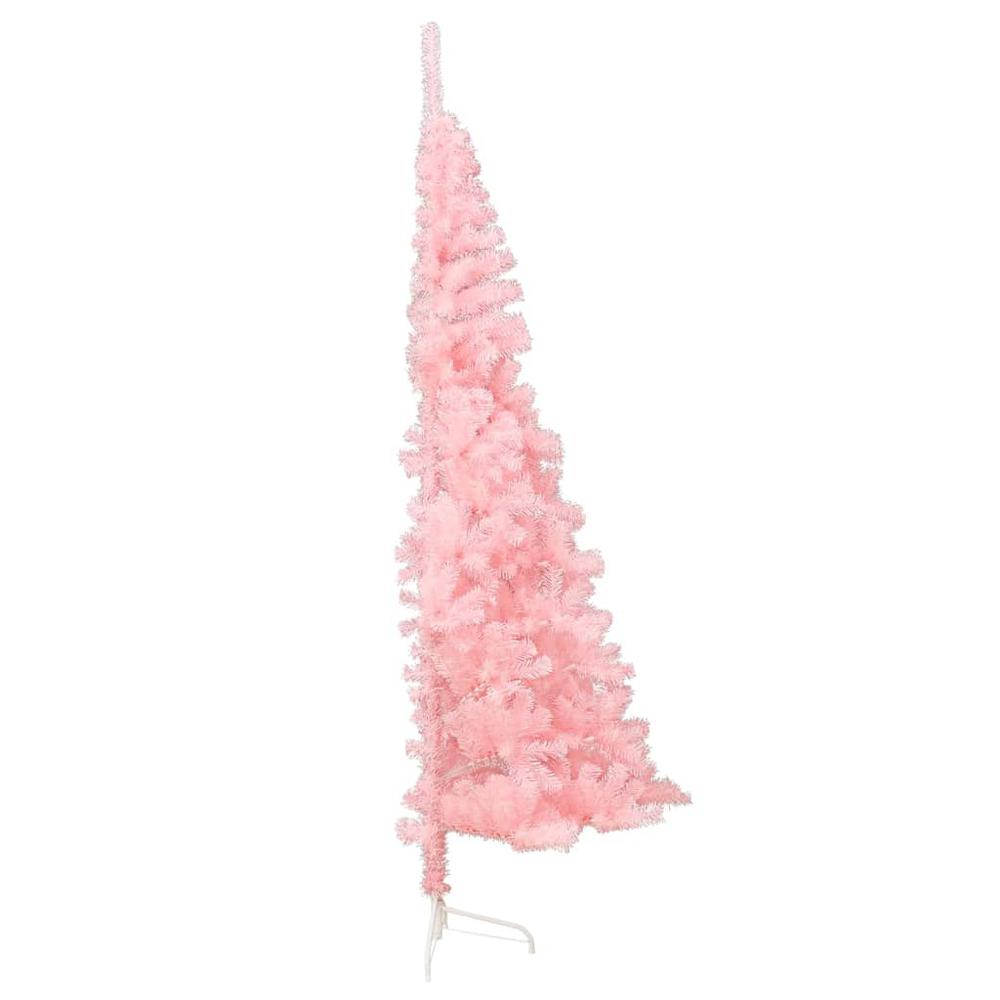 vidaXL Artificial Half Christmas Tree with Stand Pink 47.2" PVC. Picture 5