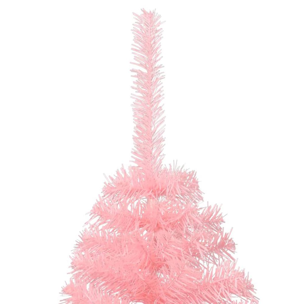 vidaXL Artificial Half Christmas Tree with Stand Pink 47.2" PVC. Picture 6