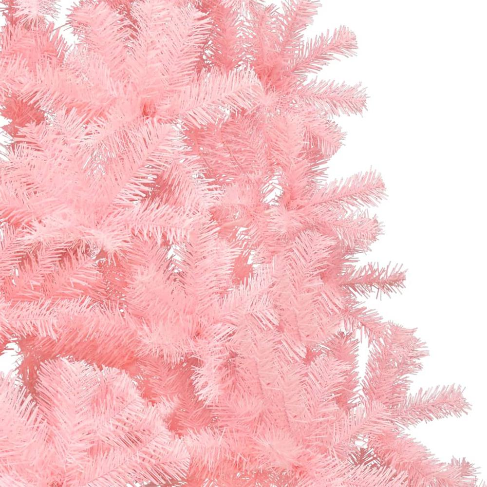 vidaXL Artificial Half Christmas Tree with Stand Pink 59.1" PVC. Picture 7