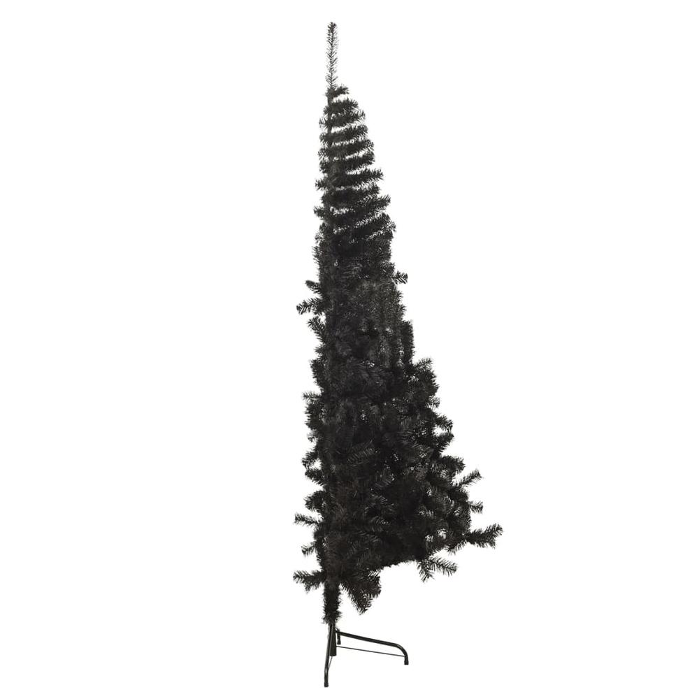 vidaXL Artificial Half Christmas Tree with Stand Black 47.2" PVC. Picture 5