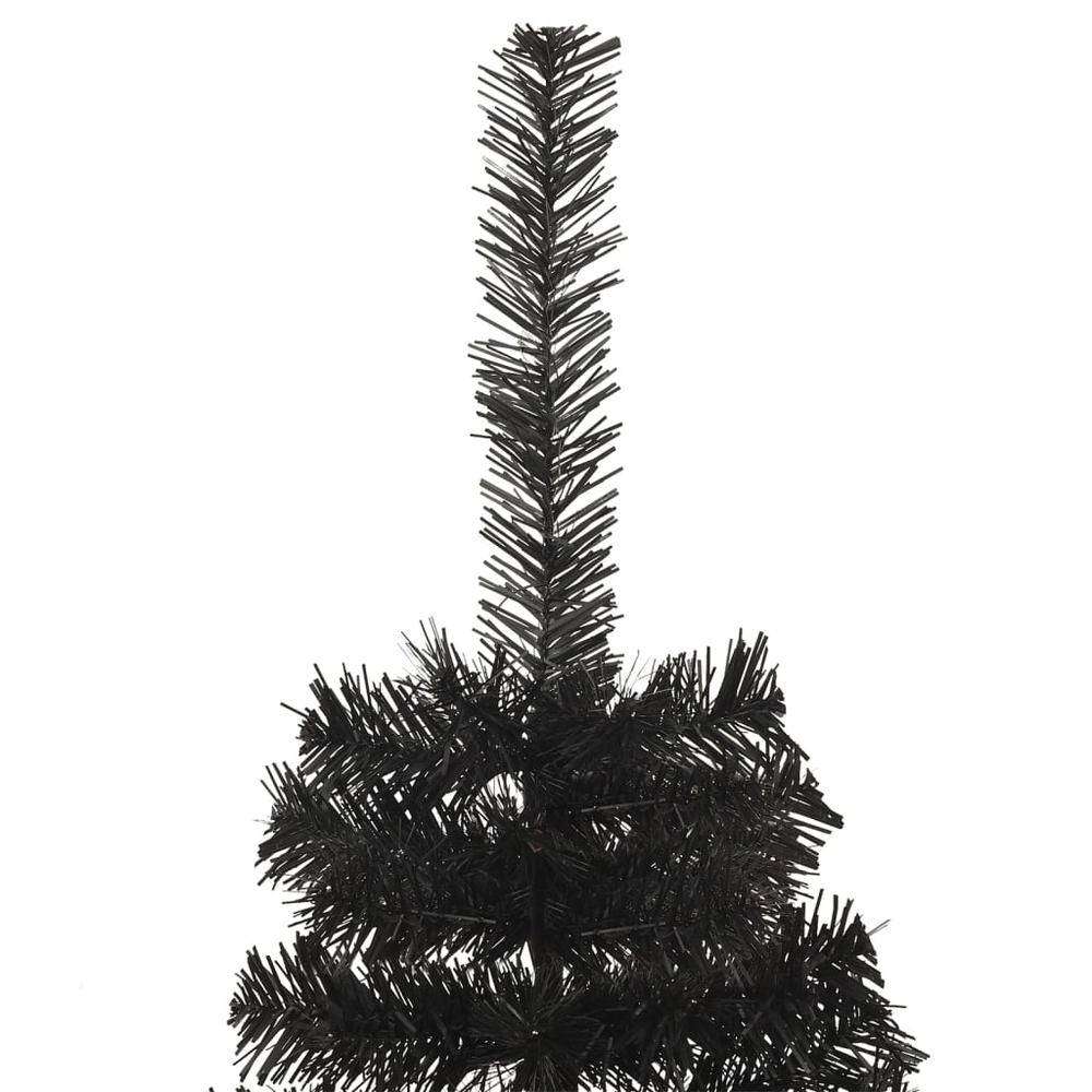 vidaXL Artificial Half Christmas Tree with Stand Black 47.2" PVC. Picture 6