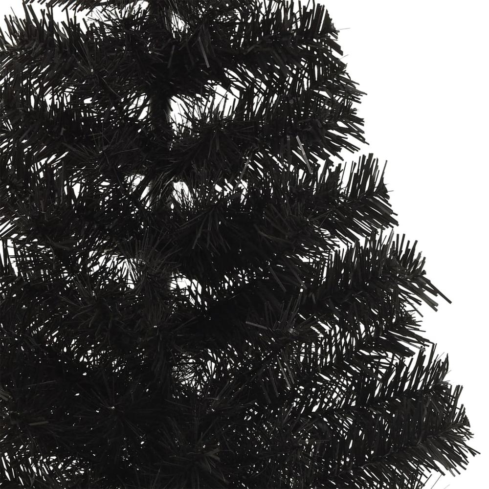 vidaXL Artificial Half Christmas Tree with Stand Black 47.2" PVC. Picture 7