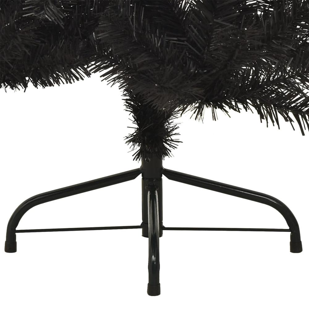 vidaXL Artificial Half Christmas Tree with Stand Black 47.2" PVC. Picture 8