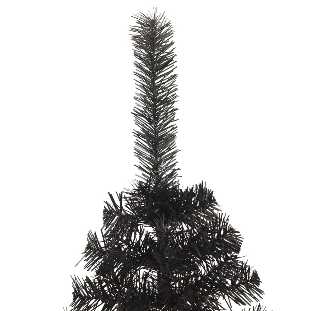vidaXL Artificial Half Christmas Tree with Stand Black 94.5" PVC. Picture 6