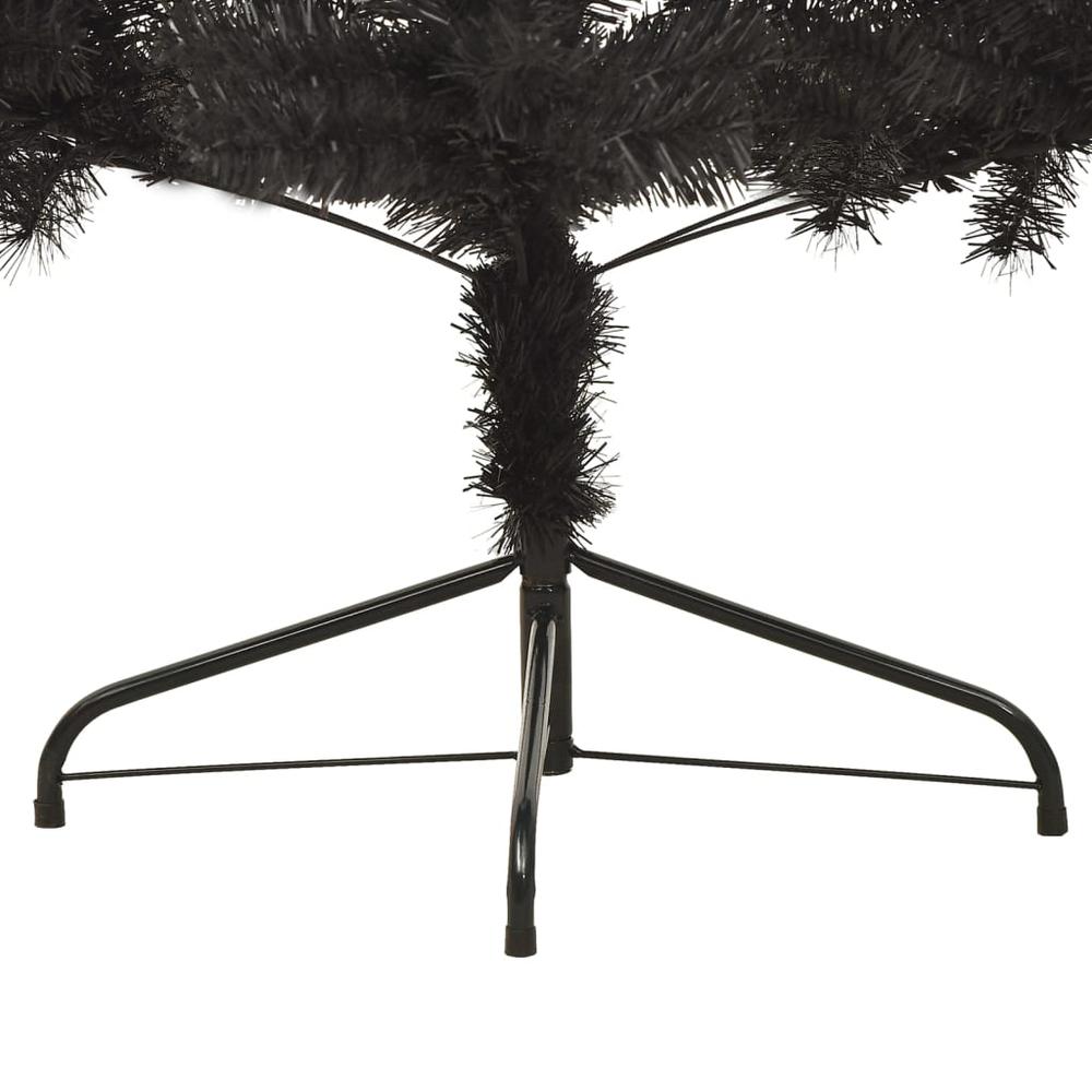 vidaXL Artificial Half Christmas Tree with Stand Black 94.5" PVC. Picture 8