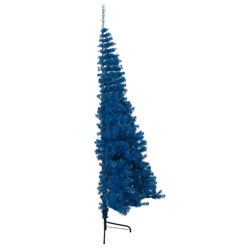 vidaXL Artificial Half Christmas Tree with Stand Blue 59.1" PVC. Picture 5