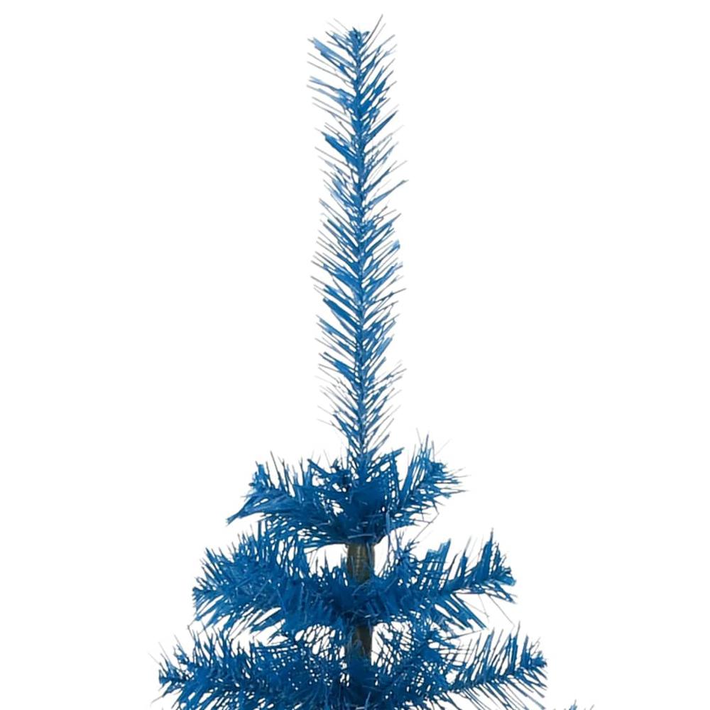 vidaXL Artificial Half Christmas Tree with Stand Blue 59.1" PVC. Picture 6