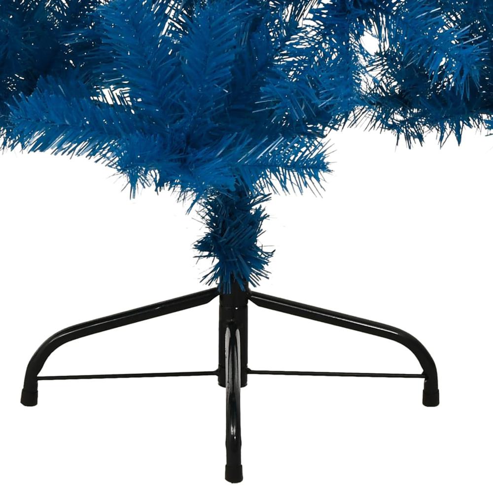 vidaXL Artificial Half Christmas Tree with Stand Blue 59.1" PVC. Picture 8