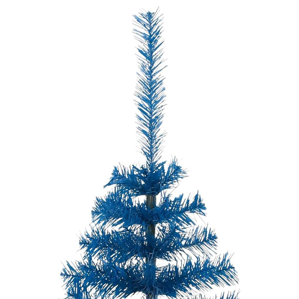 vidaXL Artificial Half Christmas Tree with Stand Blue 94.5" PVC. Picture 6
