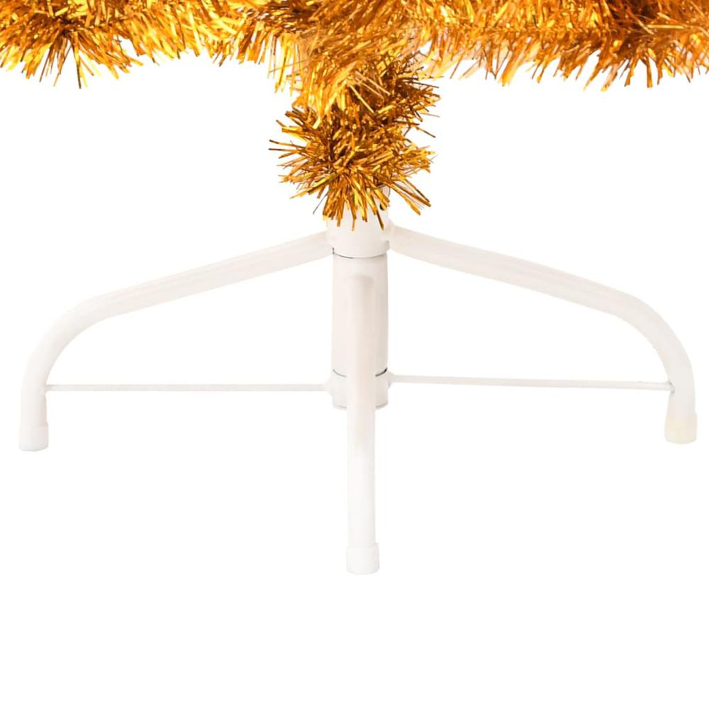 vidaXL Artificial Half Christmas Tree with Stand Gold 47.2" PVC. Picture 5