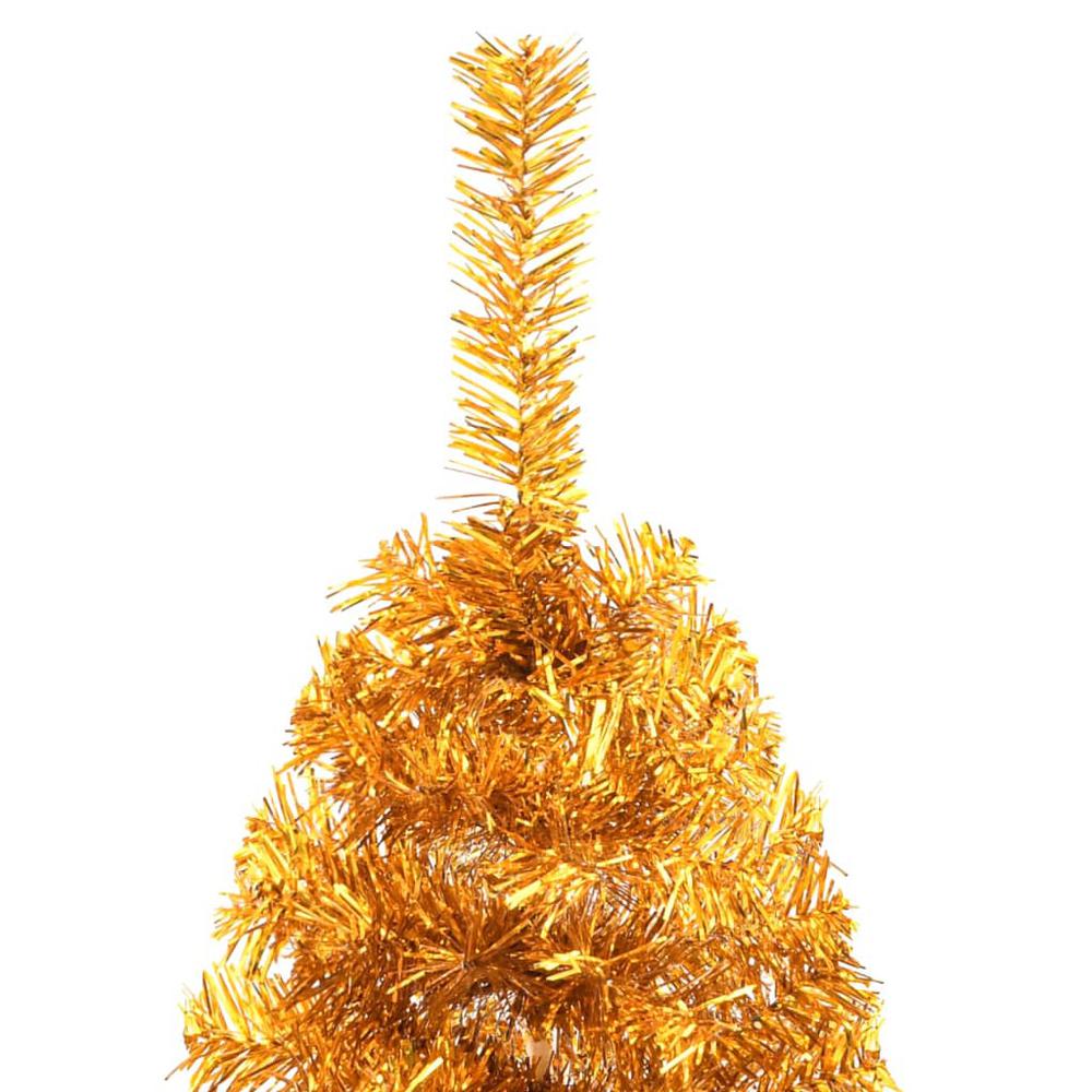 vidaXL Artificial Half Christmas Tree with Stand Gold 47.2" PVC. Picture 6