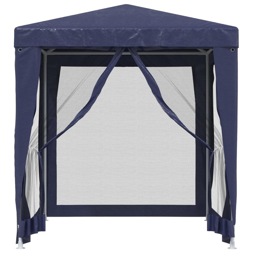 Party Tent with 4 Mesh Sidewalls Blue 6.6'x6.6' HDPE. Picture 2