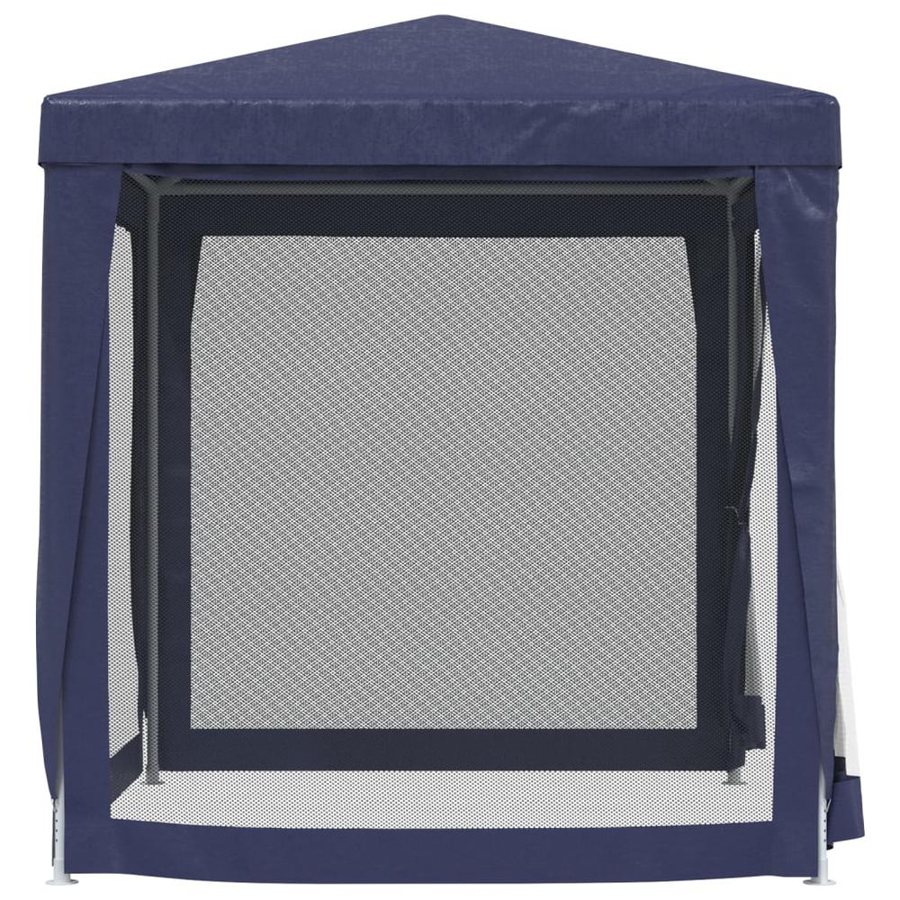 Party Tent with 4 Mesh Sidewalls Blue 6.6'x6.6' HDPE. Picture 3