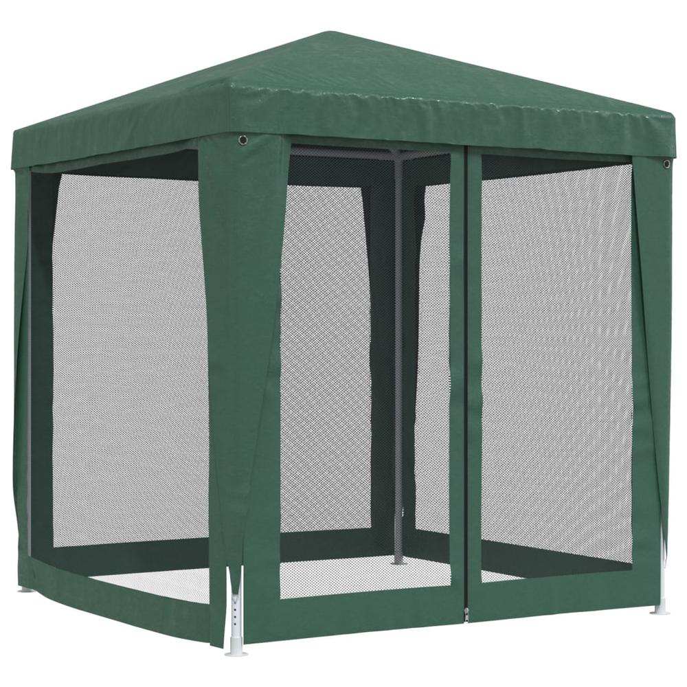 Party Tent with 4 Mesh Sidewalls Green 6.6'x6.6' HDPE. Picture 4