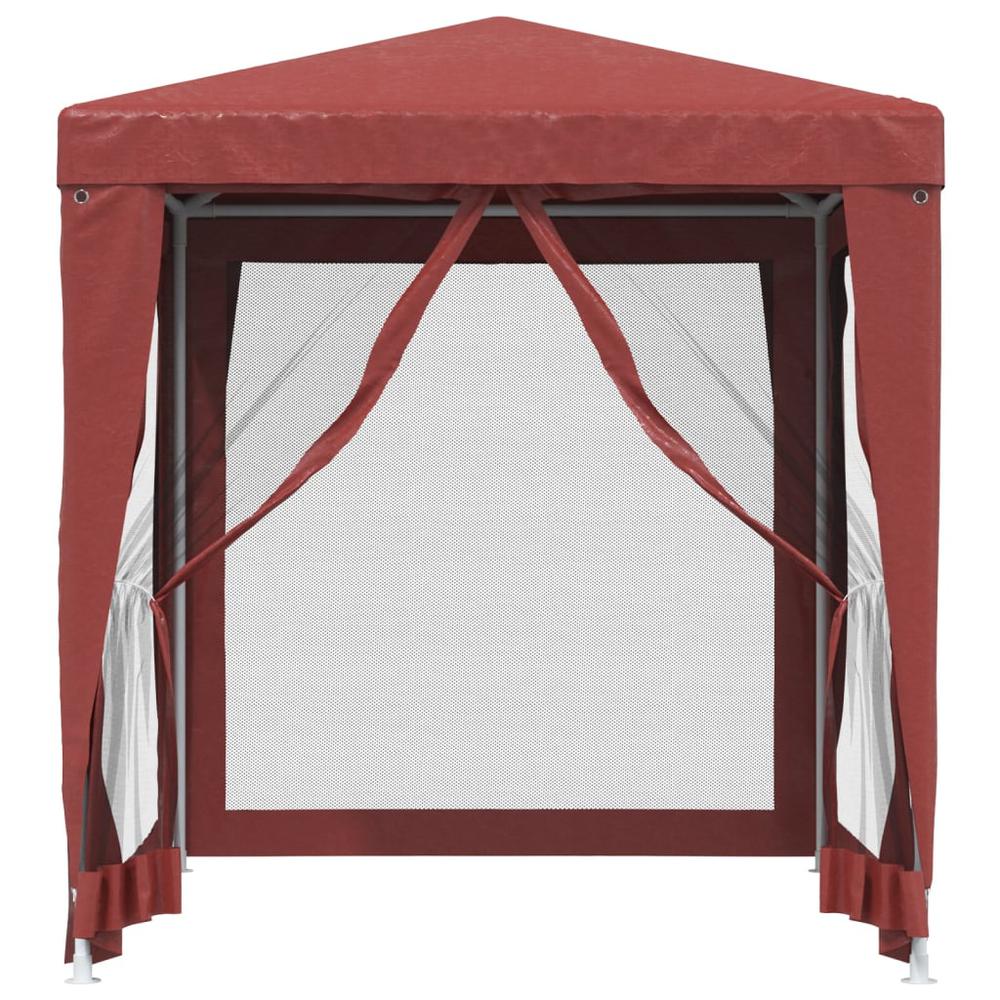 Party Tent with 4 Mesh Sidewalls Red 6.6'x6.6' HDPE. Picture 2