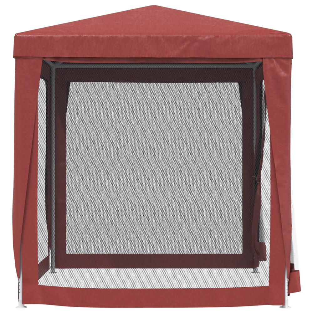 Party Tent with 4 Mesh Sidewalls Red 6.6'x6.6' HDPE. Picture 3