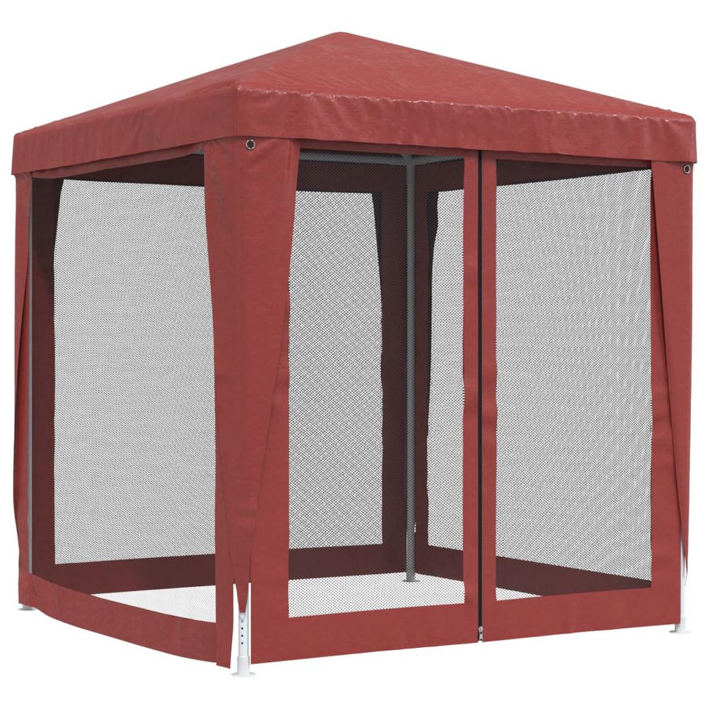 Party Tent with 4 Mesh Sidewalls Red 6.6'x6.6' HDPE. Picture 4