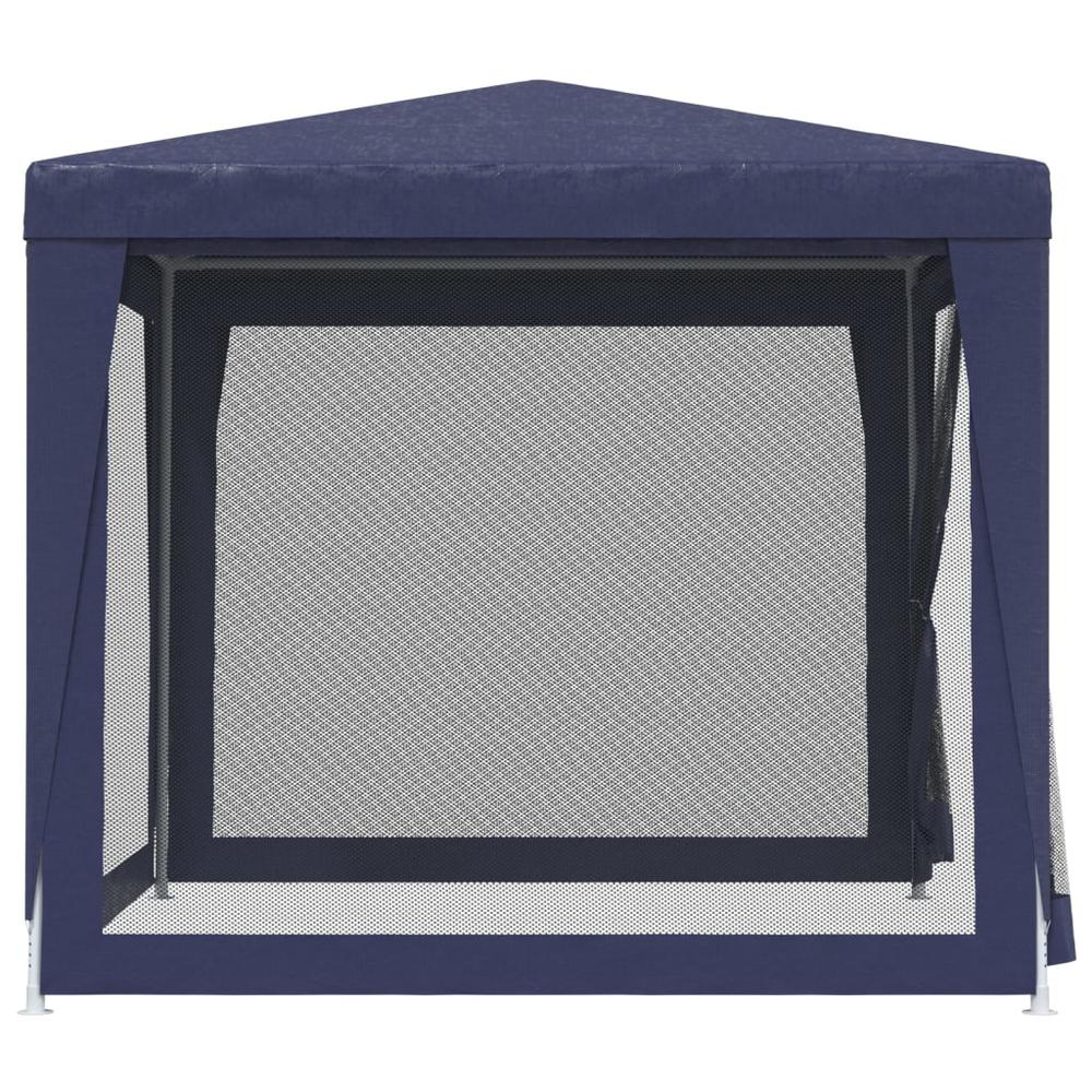 Party Tent with 4 Mesh Sidewalls Blue 8.2'x8.2' HDPE. Picture 3