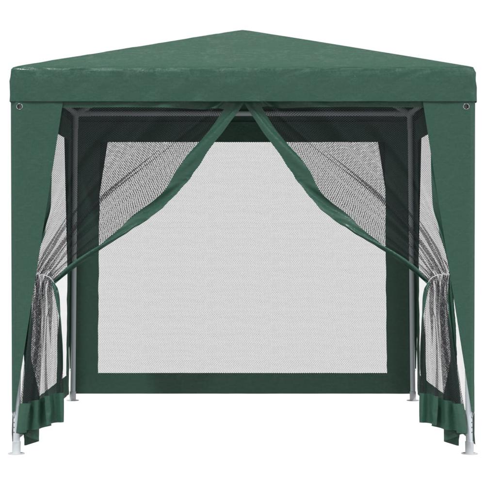 Party Tent with 4 Mesh Sidewalls Green 8.2'x8.2' HDPE. Picture 2